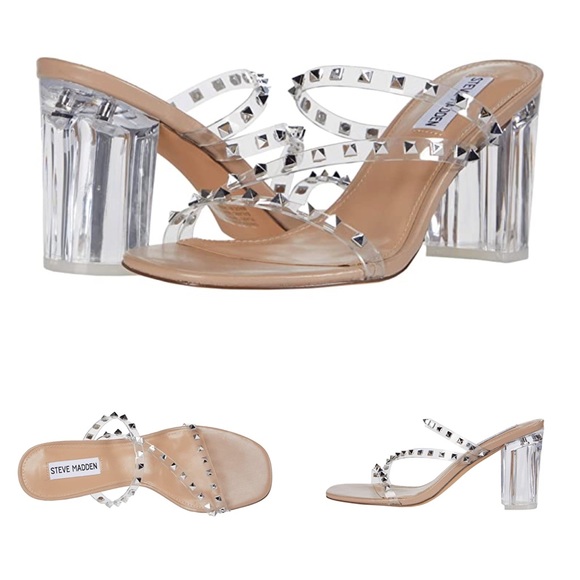 steve madden clear sandal heels
